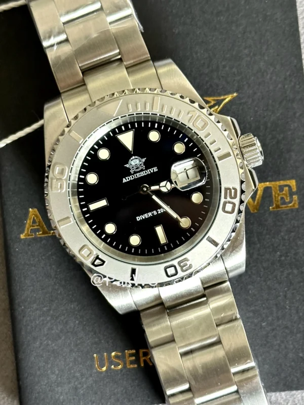 Addiesdive Diver Black Dial Quartz Men 41mm