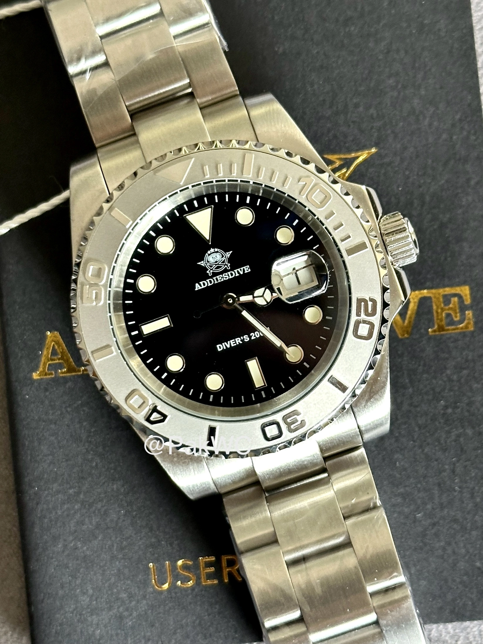 Addiesdive Diver Black Dial Quartz Men 41mm
