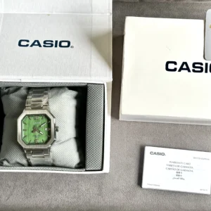 Casio Square Quartz Green Dial Men MTP-B195D-3AV 38mm - Image 5