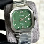 Casio Square Quartz Green Dial Men MTP-B195D-3AV 38mm