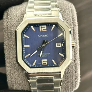 Casio Square Quartz Blue Dial Men MTP-B195D-2AV 38mm