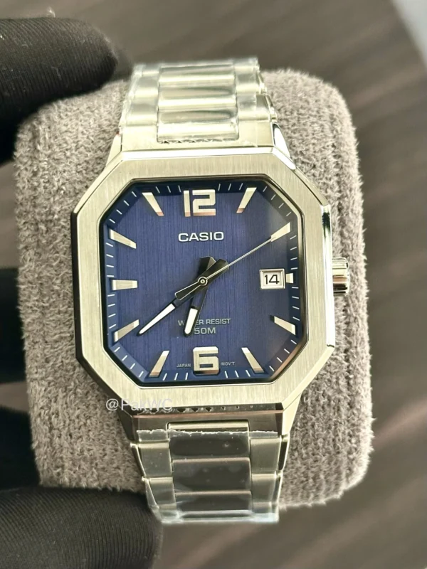 Casio Square Quartz Blue Dial Men MTP-B195D-2AV 38mm