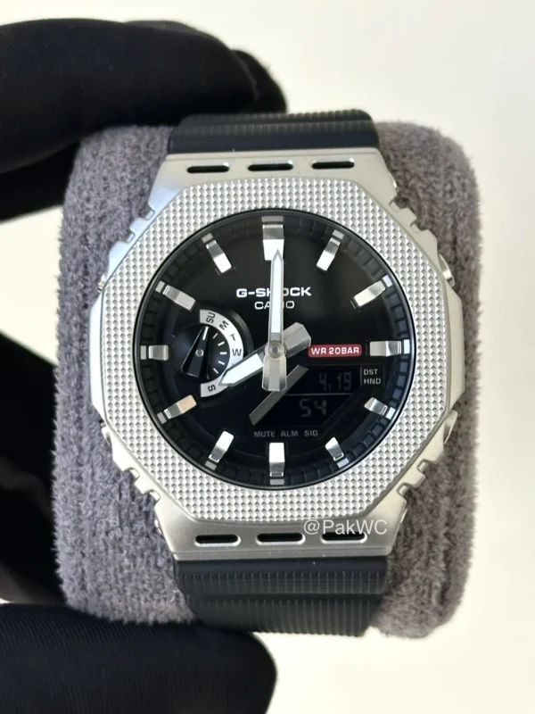 Casio G-Steel Patterned Bezel Quartz Men GM-2100M-1A 44.4mm