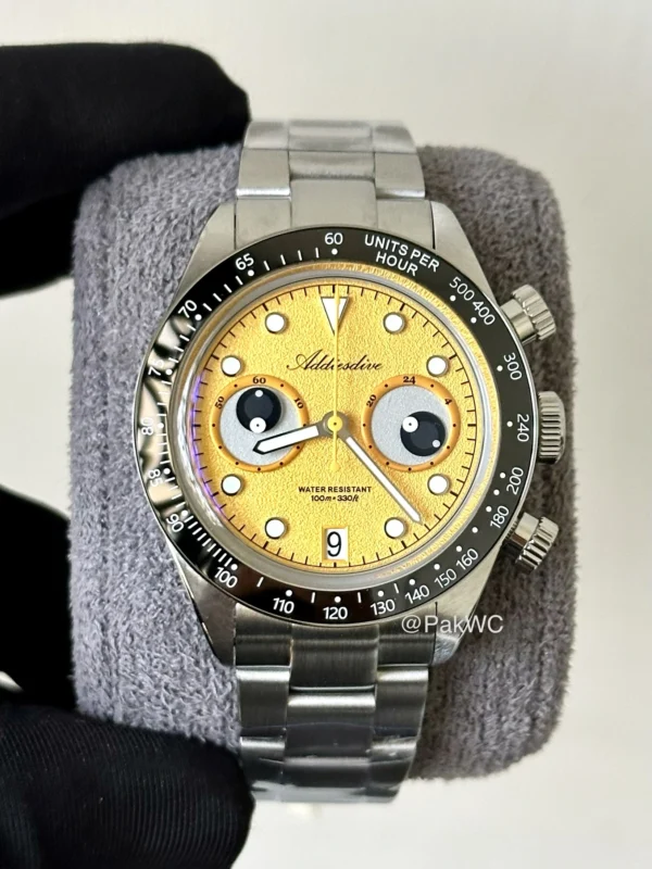 Addiesdive Eye Dial Yellow Quartz Men AD2557 40mm